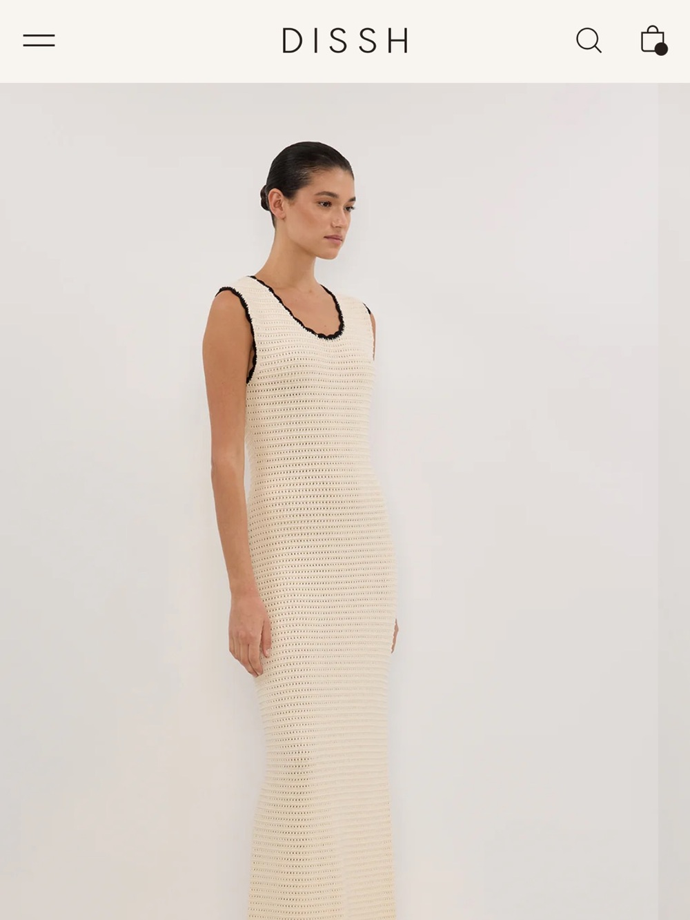 NWT • DISSH Gina Cream Scoop Crochet Midi Dress - Picture 4 of 12